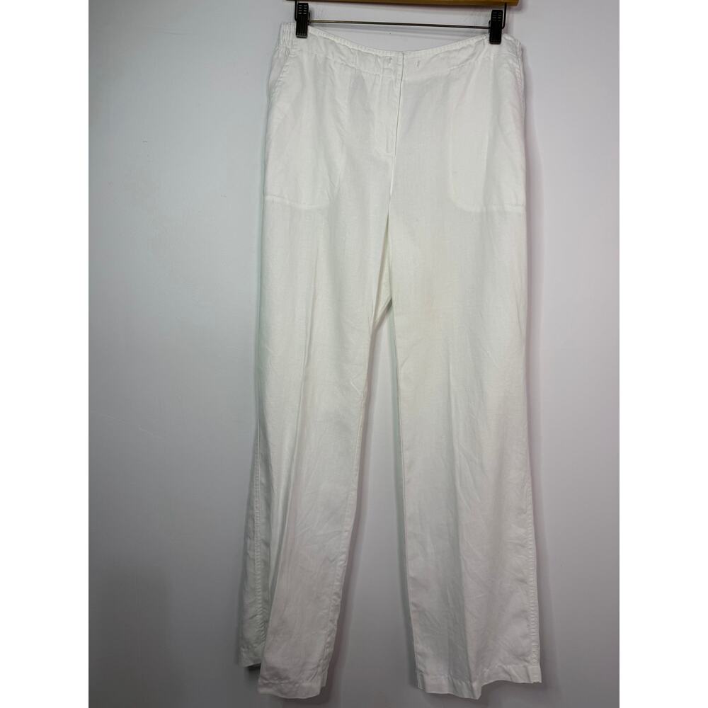 J.McLaughlin White Linen Pants Size 6 Missing the drawstring